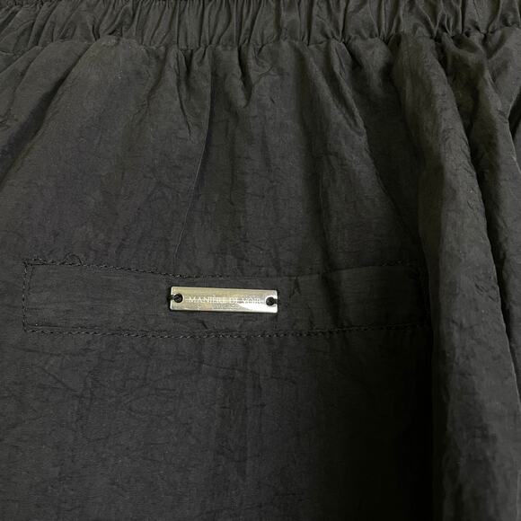 Maniere De Voir Cargo Pants Womens US 4 Black Faux Leather Flare V Waist 33" - Picture 8 of 11